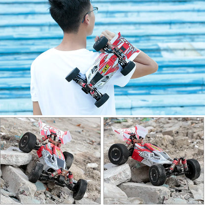 LuxeOrbit 144010 And 144001 RC Cars  2.4G 4WD Remote Control Car 75 KM/H High Speed Metal Chassis Electric Racing for Children Gift