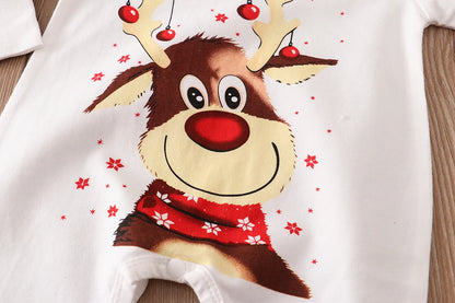 LuxeOrbit Xmas Family Matching Pajamas Set Cute Deer Adult Kid Baby Family Matching Outfits 2022 Christmas Family Pj's Dog Clothes Scarf