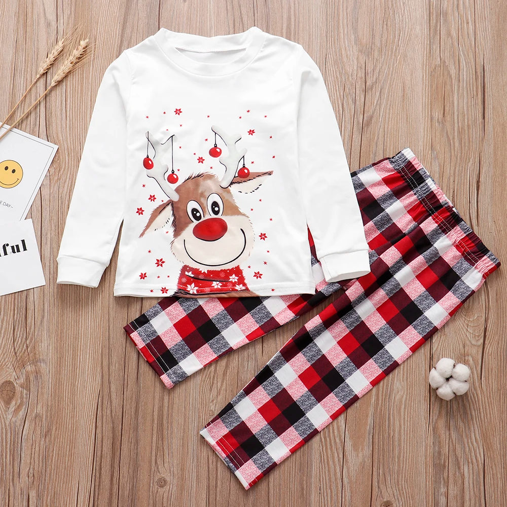 LuxeOrbit Xmas Family Matching Pajamas Set Cute Deer Adult Kid Baby Family Matching Outfits 2022 Christmas Family Pj's Dog Clothes Scarf