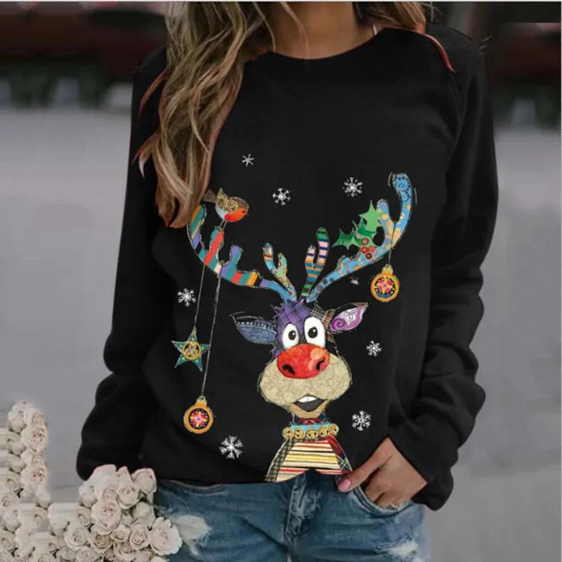 LuxeOrbit 3D Funny Christmas printing Ugly Christmas Sweater Jumper Men Women Autumn Winter Clothing Tops Crew Neck Christmas gift