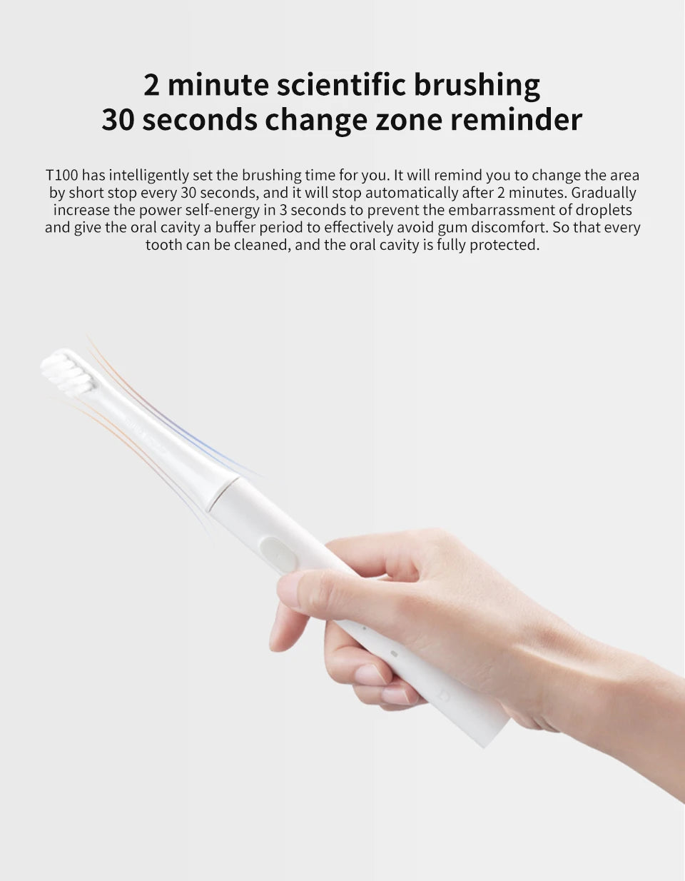 LuxeOrbit Xiaomi Mijia T100 Sonic Electric Toothbrush Mi Smart Tooth Brush Colorful USB Rechargeable IPX7 Waterproof For Toothbrushes head