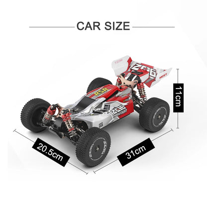 LuxeOrbit 144010 And 144001 RC Cars  2.4G 4WD Remote Control Car 75 KM/H High Speed Metal Chassis Electric Racing for Children Gift