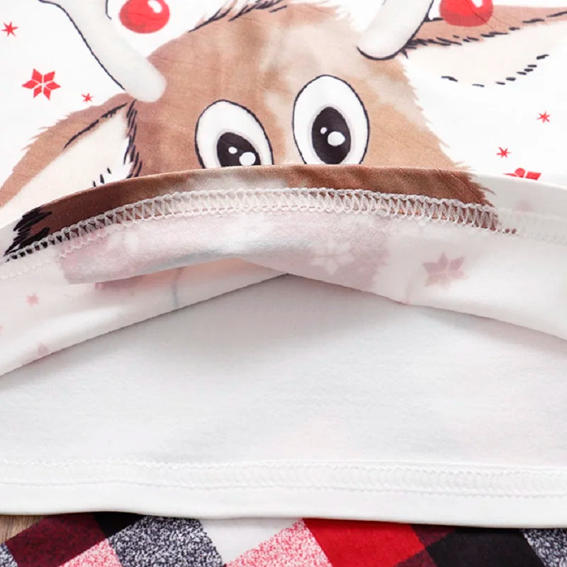 LuxeOrbit Xmas Family Matching Pajamas Set Cute Deer Adult Kid Baby Family Matching Outfits 2022 Christmas Family Pj's Dog Clothes Scarf