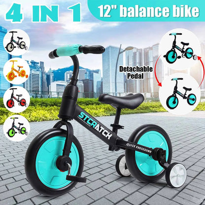 LuxeOrbit Toy Kids Balance Bike Ultralight Kids Riding Bicycle for 1- 5 Years Baby Walker Scooter Auxiliary wheel No-Pedal Learn