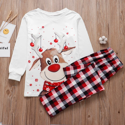 LuxeOrbit Xmas Family Matching Pajamas Set Cute Deer Adult Kid Baby Family Matching Outfits 2022 Christmas Family Pj's Dog Clothes Scarf