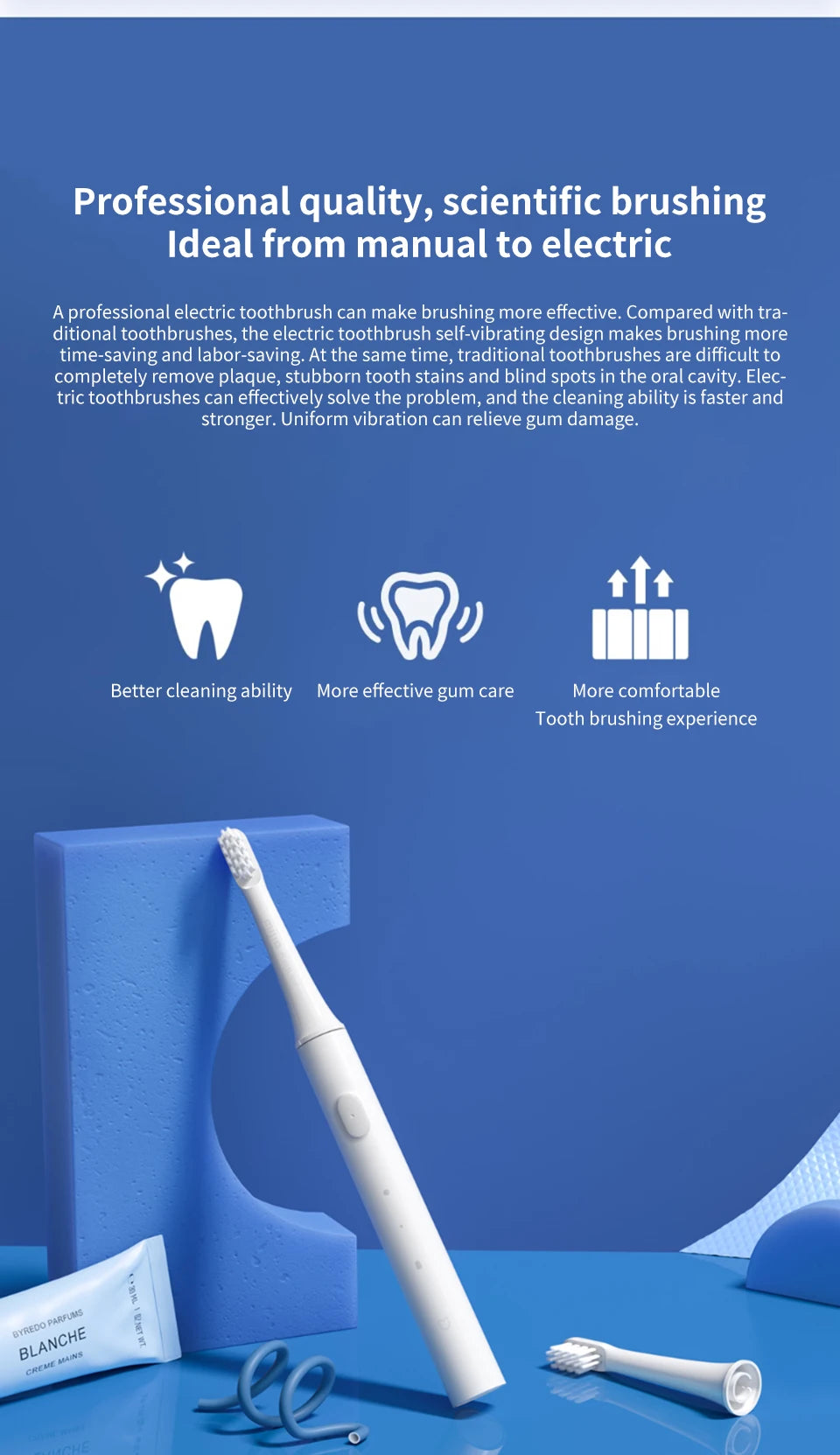 LuxeOrbit Xiaomi Mijia T100 Sonic Electric Toothbrush Mi Smart Tooth Brush Colorful USB Rechargeable IPX7 Waterproof For Toothbrushes head