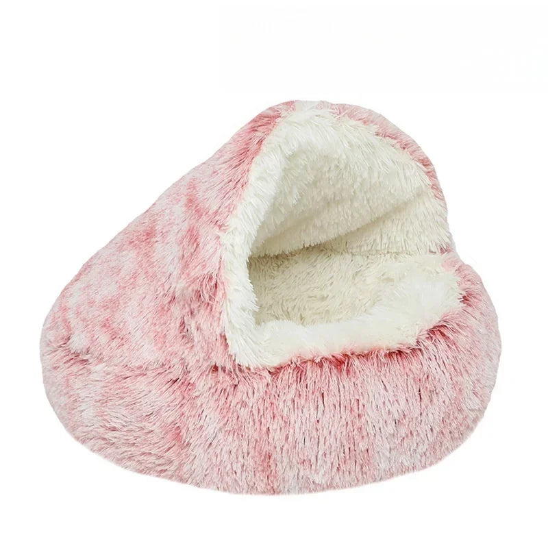 LuxeOrbit Winter Warm Shell Nest Semi Closed Cat Nest Dog Nest Pet Crystal Velvet Shell Cat Nest Semi Enclosed Dog Nest