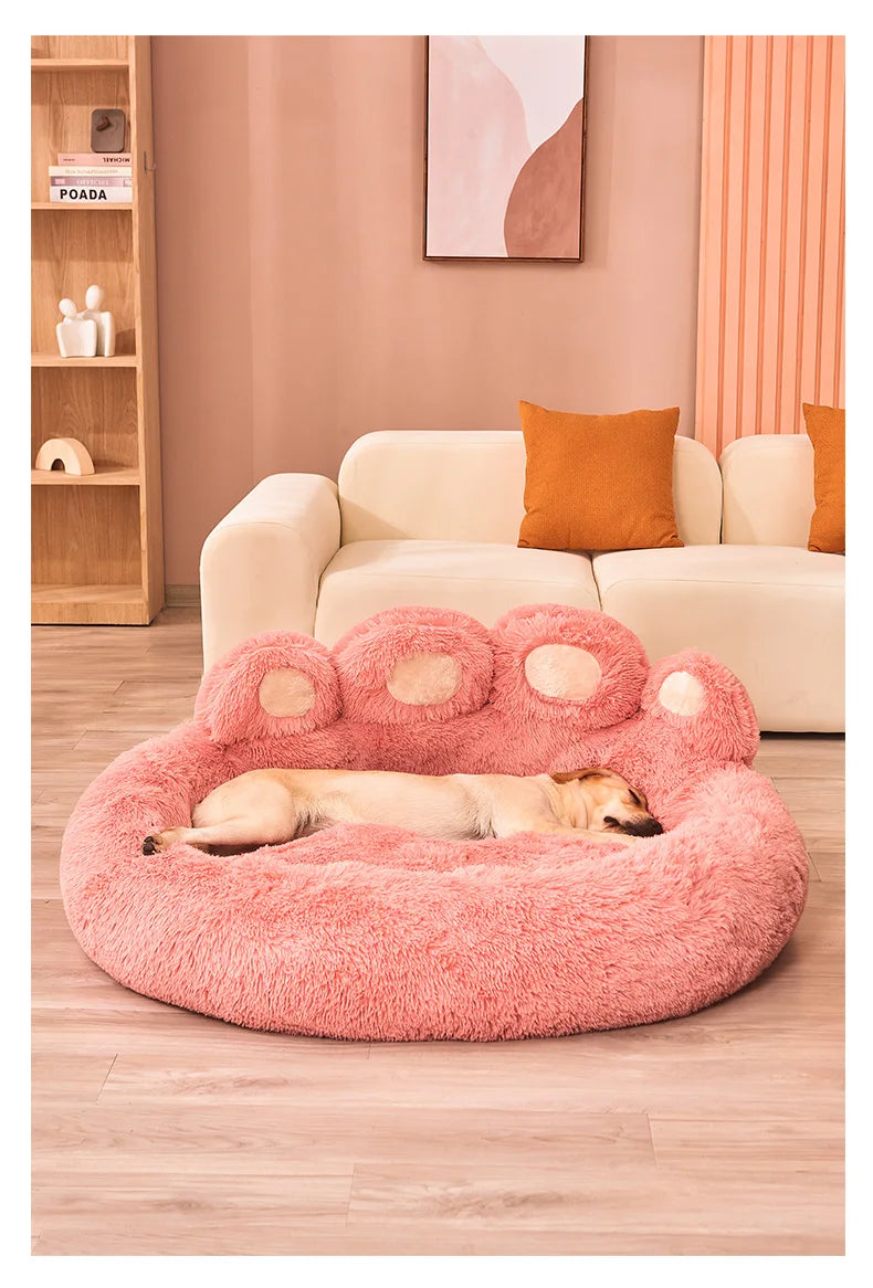 LuxeOrbit Fluffy Dog Bed Large Pet Products Dogs Beds Small Sofa Baskets Pets Kennel Mat Puppy Cats Supplies Basket Blanket Accessories