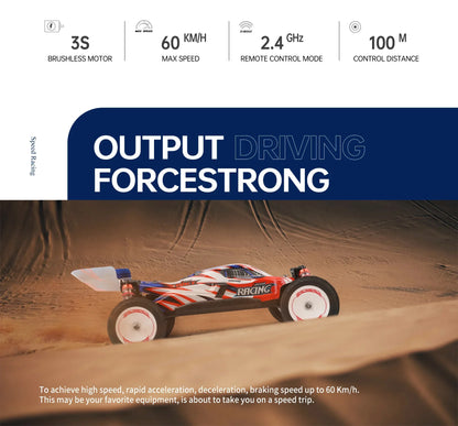 LuxeOrbit 124008 60KM/H 4WD RC Car 3S Professional Racing Car Brushless Electric High Speed Off-Road Drift Remote Control Toys Gift