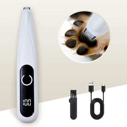 LuxeOrbit Professional Dog Cat Paw Trimmer Pet Ear Face Hair Grooming Shaver Foot Clipper Haircut Machine with LED Light