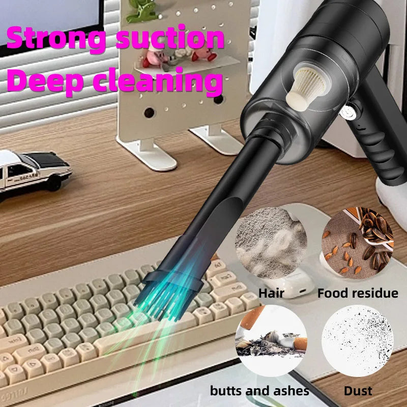 LuxeOrbit 15000PA Mini Portable Wireless Car Vacuum Cleaner Strong Suction Dust Catcher Home Cleaning Machine Cordless Handheld Air Duster