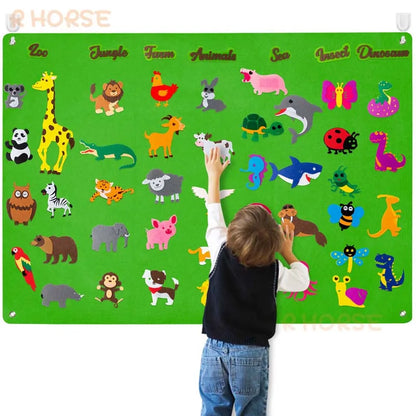 LuxeOrbit Felt Board Stories Set Montessori Ocean Farm Insect  Animal Family Interactive Preschool Early Learning Toddlers Toys for Child