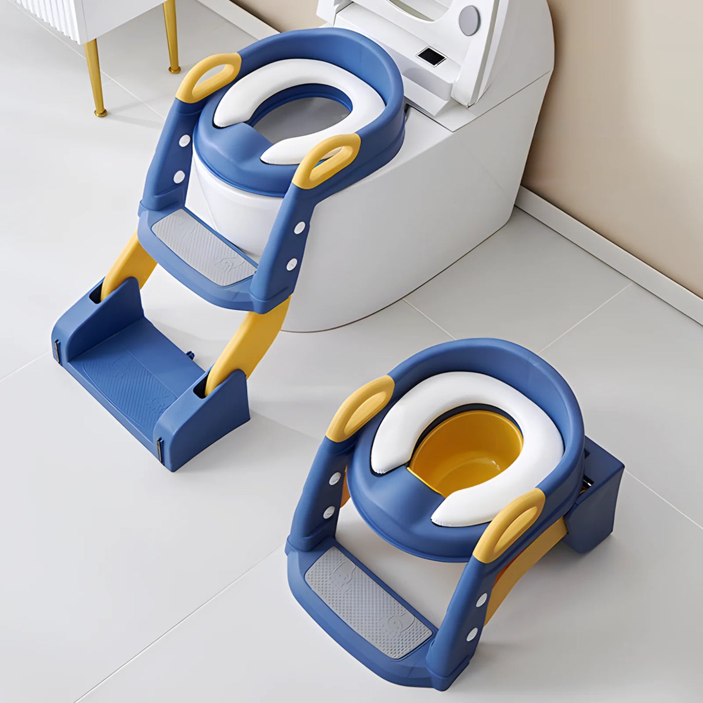 LuxeOrbit 2-in-1 Toilet Potty Training Seat with Step Stool, Adjustable Kids Potty Seat with Anti-Slip Pads and Ladder