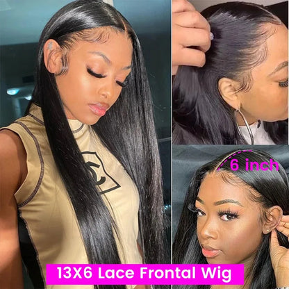 LuxeOrbit 200 Density 13x4 13x6 HD Transparent Straight Lace Front Wig PrePlucked For Black Women 30 Inch Lace Frontal Human Hair Wig