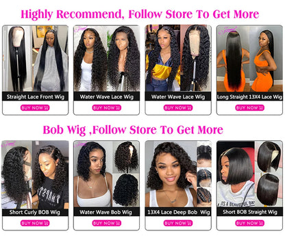 LuxeOrbit 13X4 Brazilian Kinky Curly BoB Lace Frontal Wigs For Women Glueless 180 Density Preplucked 100% Human Hair Wig Deep Curls Wig