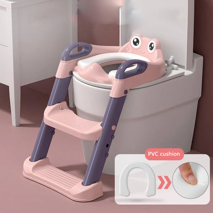 LuxeOrbit Auxiliary Stair-type Children's Toilet Seat Supplies Infant Baby Ladder Folding Toilet.