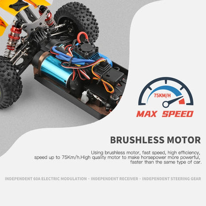 LuxeOrbit 144010 144001 75KM/H 2.4G RC Car Brushless 4WD Electric High Speed Off-Road Remote Control Drift Toys for Children Racing