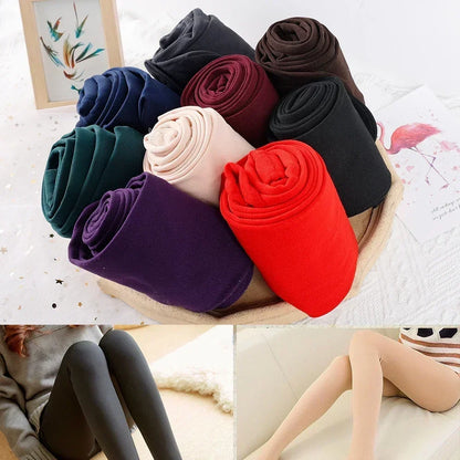 LuxeOrbit 1/2pairs Winter Pantyhose Woman Fleece Warm Thicken Thermal Tights Sexy Stockings Slim Elastic Velvet Pantyhose Female Leggings