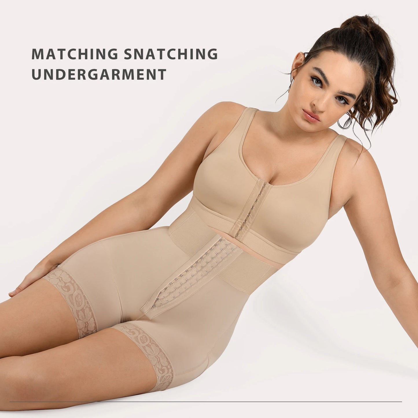 LuxeOrbit Bandage High Waisted Body Shaper Shorts Shapewear for Women Tummy Control Thigh Slimming Slip Shorts Butt Lifting Shapewear