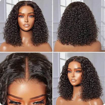 LuxeOrbit 13X4 Brazilian Kinky Curly BoB Lace Frontal Wigs For Women Glueless 180 Density Preplucked 100% Human Hair Wig Deep Curls Wig