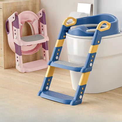 LuxeOrbit Stepped Children's Toilet Boy Girl Baby Toilet Training Foldable Foot Stool Multi-functional Toilet Assisted Potties Steps