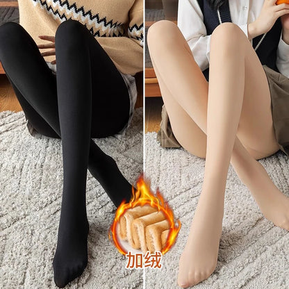 LuxeOrbit 1/2pairs Winter Pantyhose Woman Fleece Warm Thicken Thermal Tights Sexy Stockings Slim Elastic Velvet Pantyhose Female Leggings