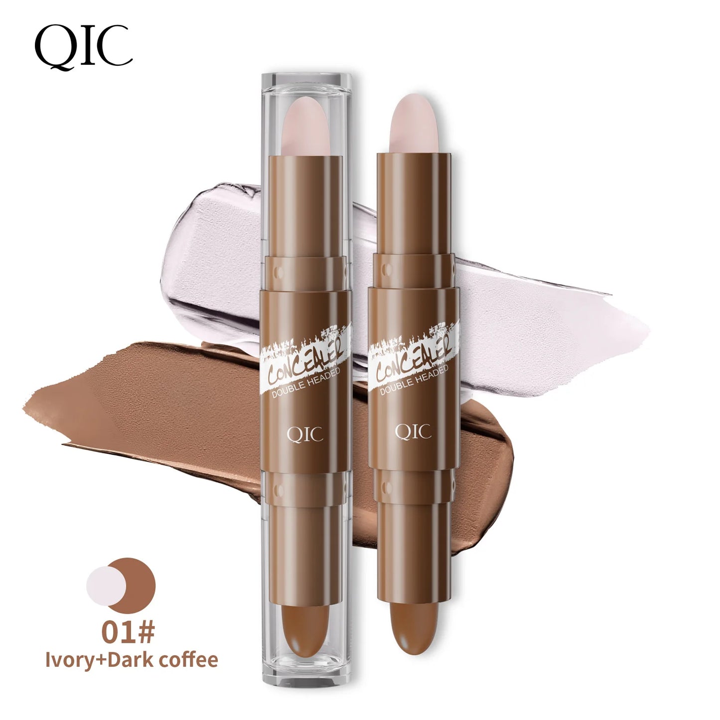 Brown Tube Dual Ended Finishing Stick Highlighting Highlighting Shadow Face Contouring Concealer Stick