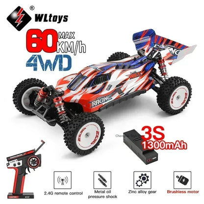 LuxeOrbit 124008 60KM/H 4WD RC Car 3S Professional Racing Car Brushless Electric High Speed Off-Road Drift Remote Control Toys Gift