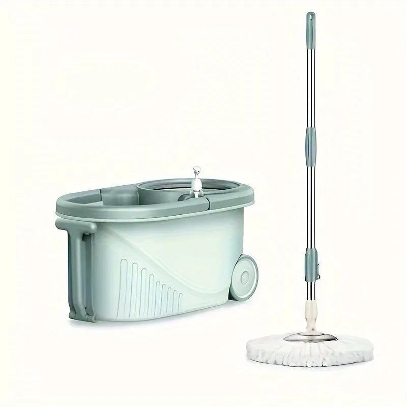 LuxeOrbit 1pc Spin Mop And Bucket With Wringer Set And Wheels 360 Spinning Mops System With 2 Microfiber Refills And Extendable Handle