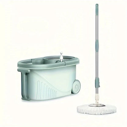 LuxeOrbit 1pc Spin Mop And Bucket With Wringer Set And Wheels 360 Spinning Mops System With 2 Microfiber Refills And Extendable Handle