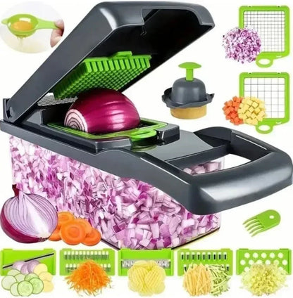 LuxeOrbit 14/16 in 1 Multifunctional Vegetable Chopper Handle Food Grate Food Chopper Vegetable Slicer Dicer Cut Kitchen Items Cocina