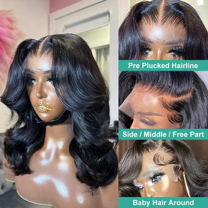 Transparent Short Bob Body Wave 13x6 13x4 Lace Frontal Wig Lace Front Human Hair Wigs 5x5 Closure Glueless Ready To Wear Wig