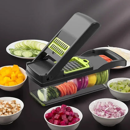 LuxeOrbit 14/16 in 1 Multifunctional Vegetable Chopper Handle Food Grate Food Chopper Vegetable Slicer Dicer Cut Kitchen Items Cocina