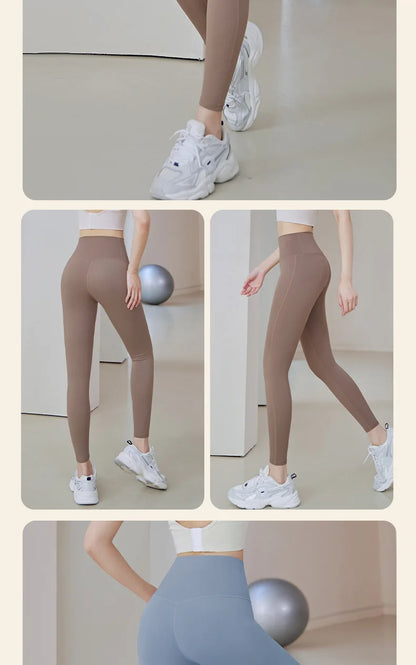 LuxeOrbit Woman Skinny Sexy Open Crotch Leggings Couple Outdoor Sport Crotchless Panties Booty Lifting Pants with Hidden Zipper Trousers