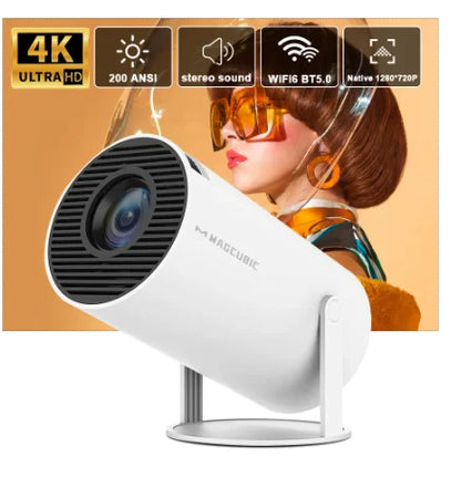 LuxeOrbit Android 11Projector 1280*720P 4K Wifi6 200ANSI AllwinnerH713 180° flexible BT5.0 Home Cinema Outdoor portable Projetor