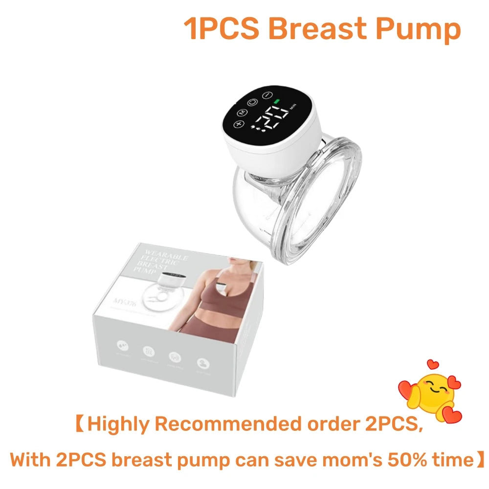 LuxeOrbit Wearable Electric Breast Pump Handsfree BPA Free Low Noise Powerful Suction 3 Mode &9Levels Portable Electric Breastfeeding Pump