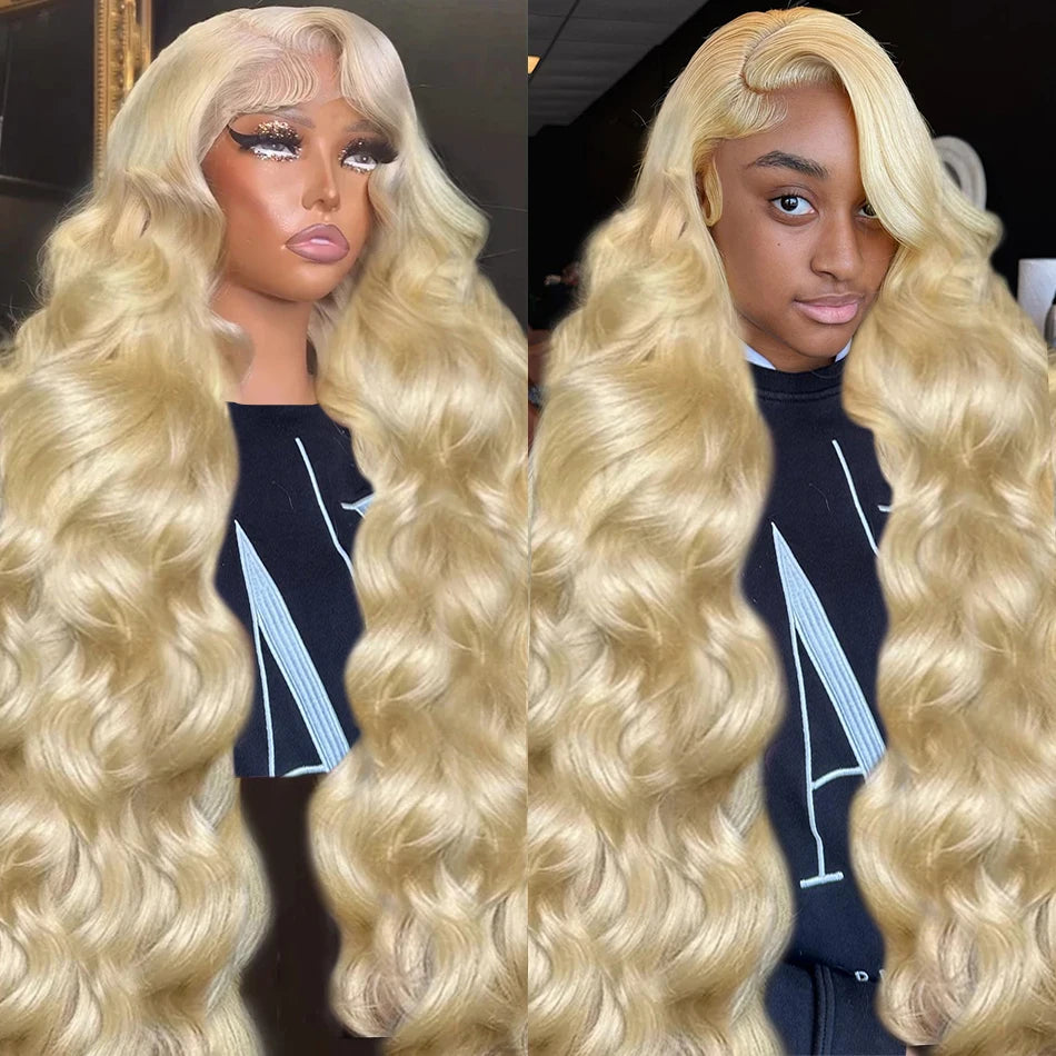 LuxeOrbit 13x6 Lace Front Human Hair WigHD Transparent 613 Blonde Body Wave Brazilian 13x4 Lace Frontal Wig PrePlucked For Women