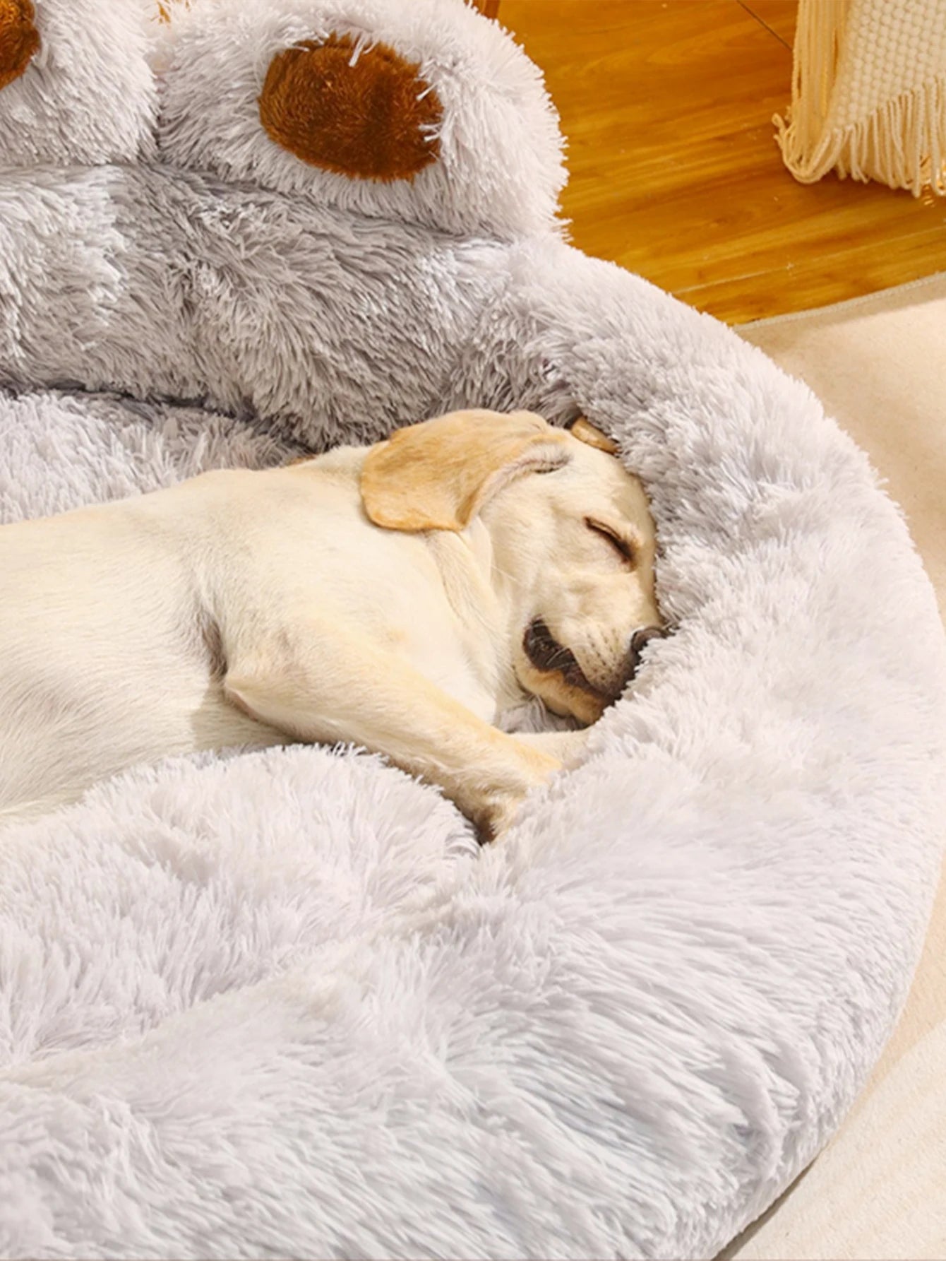 LuxeOrbit Fluffy Dog Bed Large Pet Products Dogs Beds Small Sofa Baskets Pets Kennel Mat Puppy Cats Supplies Basket Blanket Accessories