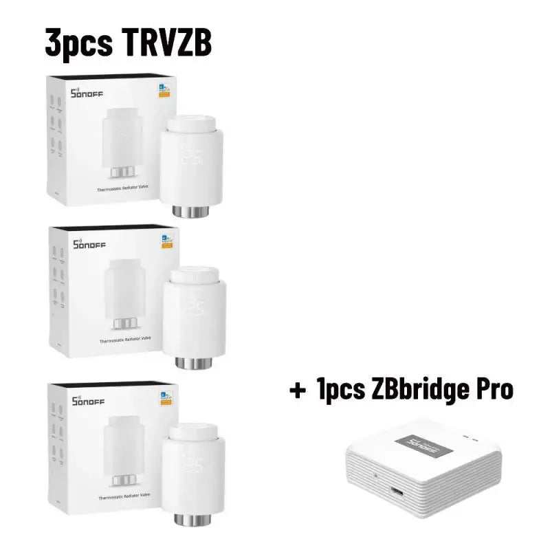 LuxeOrbit 1/6 SONOFF TRVs Quiet Zigbee Thermostatic Radiator Valve TRVZB Smart TRV Home Temperature Control System Alexa ZHA MQTT Ewelink