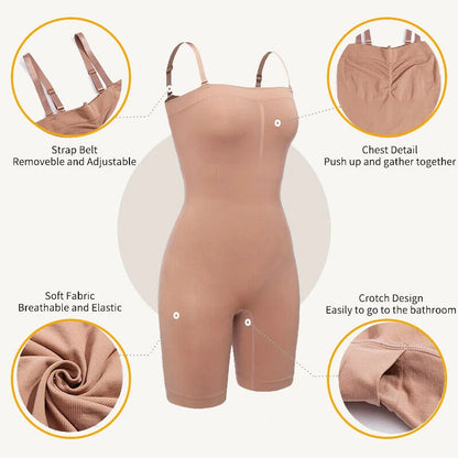 LuxeOrbit Women Strapless Shapewear Bodysuits Tummy Control Butt Lifter Body Shaper Waist Trainer Instantly Sculpt Your Body