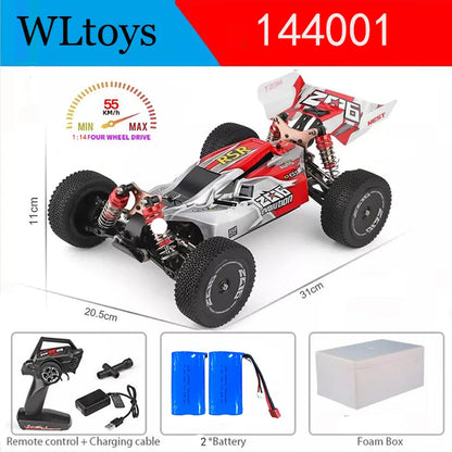 LuxeOrbit 144010 And 144001 RC Cars  2.4G 4WD Remote Control Car 75 KM/H High Speed Metal Chassis Electric Racing for Children Gift