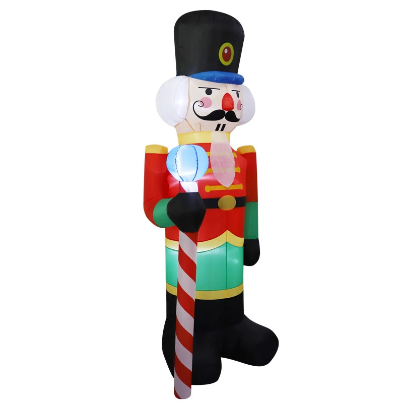 LuxeOrbit Inflatable Nutcracker Soldier built-in LED Light Outdoors Christmas Decorations for Indoor Home Yard Garden Xmas Decoratio