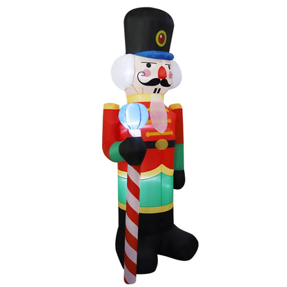 LuxeOrbit Inflatable Nutcracker Soldier built-in LED Light Outdoors Christmas Decorations for Indoor Home Yard Garden Xmas Decoratio