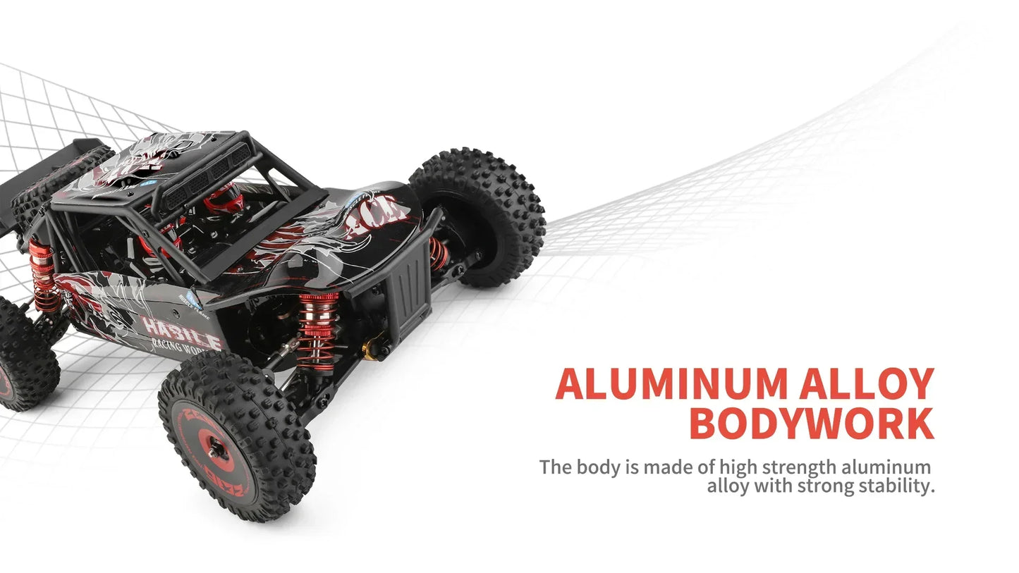 LuxeOrbit 124008 60KM/H RC Car With 3S Battery Professional Racing Car 4WD Brushless Electric Remote Control Cars Children's Toys