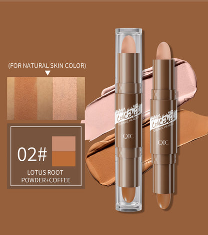 Brown Tube Dual Ended Finishing Stick Highlighting Highlighting Shadow Face Contouring Concealer Stick