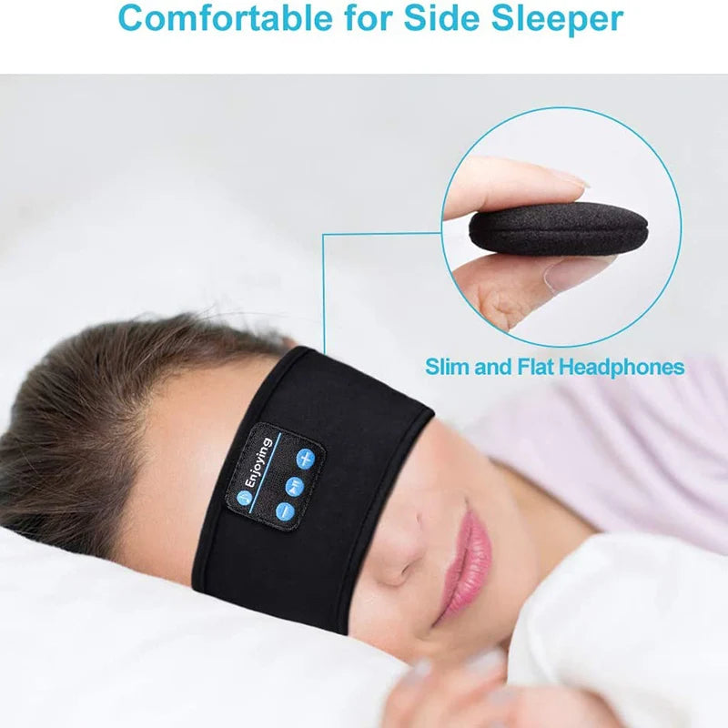 LuxeOrbit Wireless Bluetooth Earphone Headscarf Wireless Music Sleep Headset Sports Headphone Built-in Sleep Music Eye Mask Travel Speaker