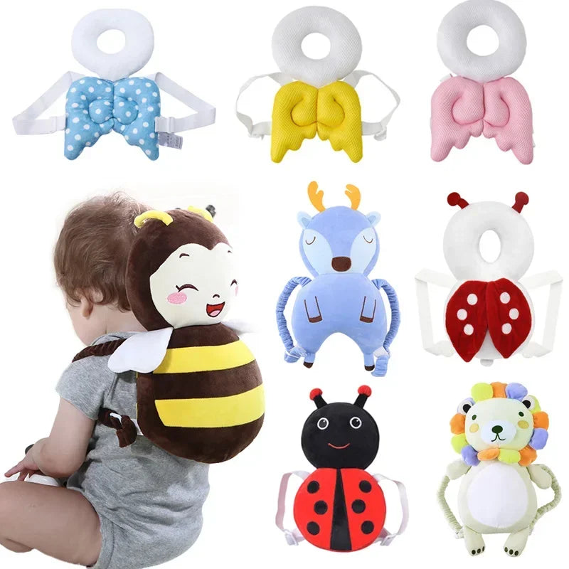 LuxeOrbit New Brand Cute Baby Infant Toddler Newborn Head Back Protector Safety Pad Harness Headgear Cartoon Baby Head Protection Pad