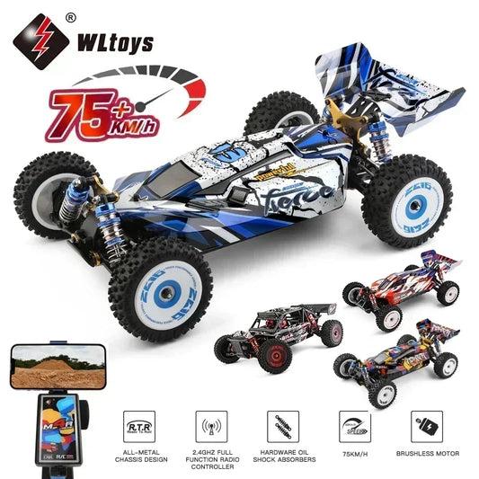 LuxeOrbit 124017 75KM/H 4WD RC Car Professional Monster Truck High Speed Drift Racing Remote Control Cars Children's Toys for Boys