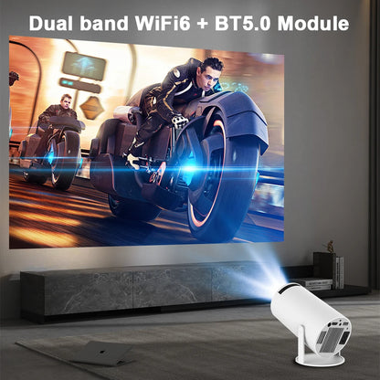 LuxeOrbit Android 11Projector 1280*720P 4K Wifi6 200ANSI AllwinnerH713 180° flexible BT5.0 Home Cinema Outdoor portable Projetor