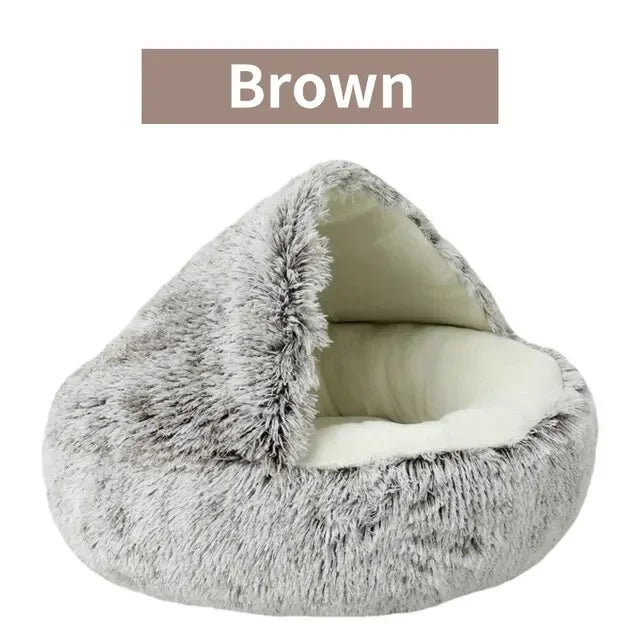 LuxeOrbit Winter Warm Shell Nest Semi Closed Cat Nest Dog Nest Pet Crystal Velvet Shell Cat Nest Semi Enclosed Dog Nest